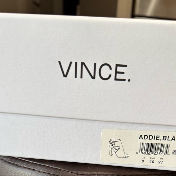 Vince Black Leather Sandals with Wooden Heel - Size 10 (EUR 40) - New in box - Picture 9 of 9